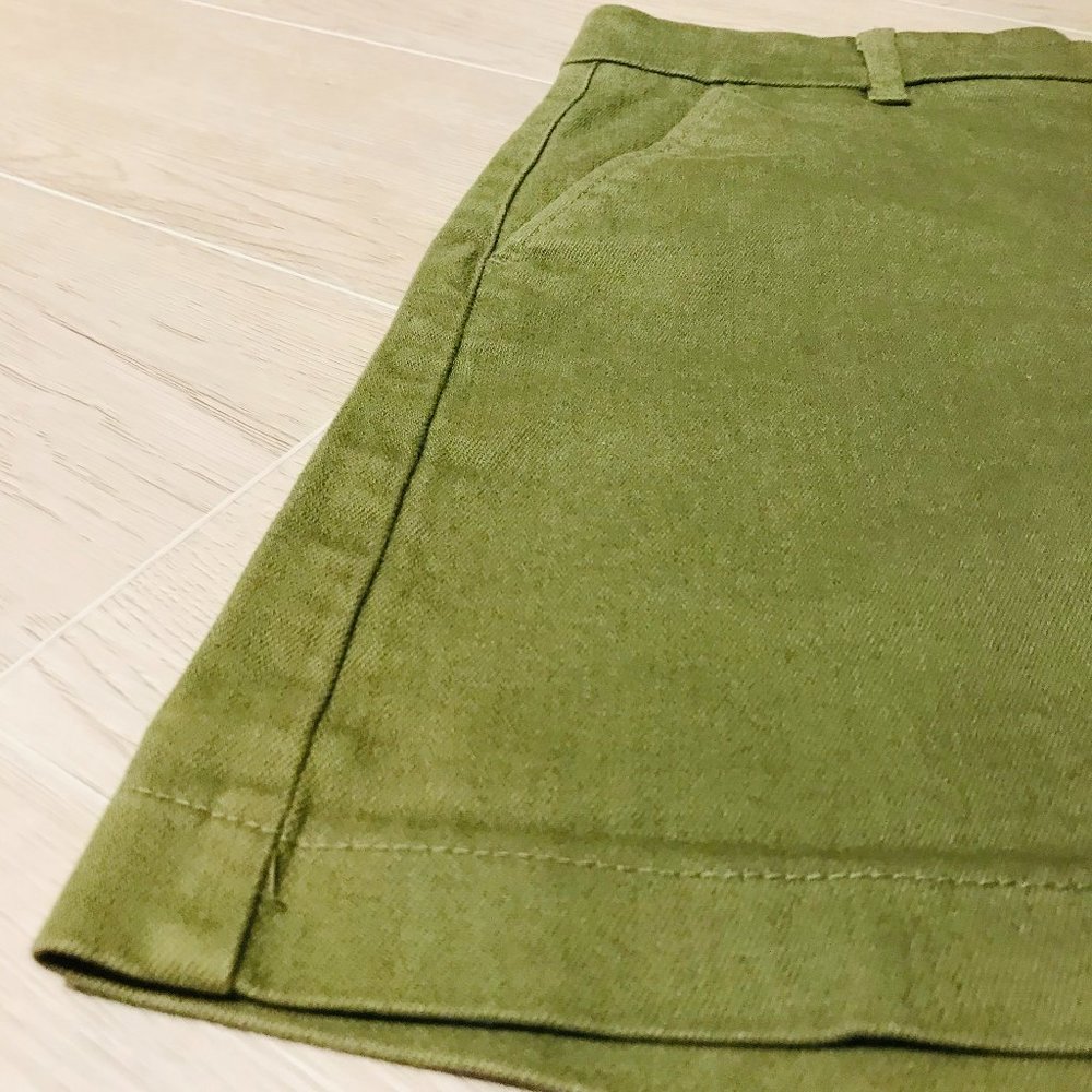 Uniqlo Army Green Denim Mini Skirt